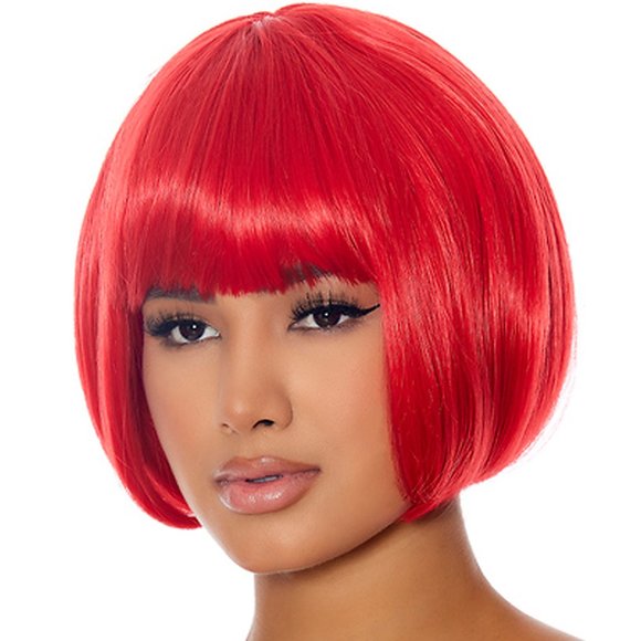 Red Bob Wig with Bangs - Picture 1 of 1